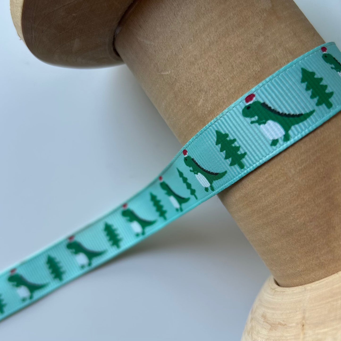 Trimits Ribbon: Festive Dinosaur Grosgrain Ribbon 15mm