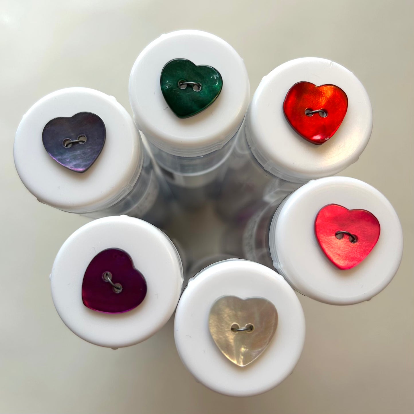 Buttons: Natural Dyed Akoya Heart Shell Button