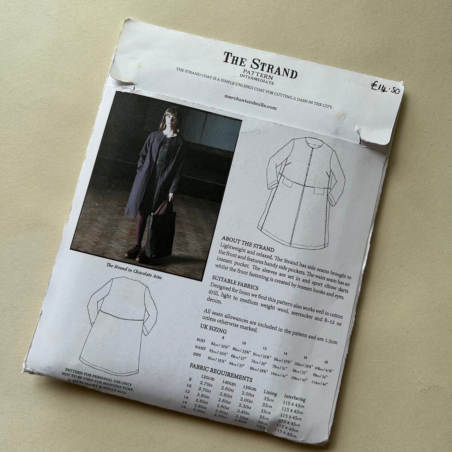 Merchant & Mills - The Strand Size 8 - 18 (Paper pattern)