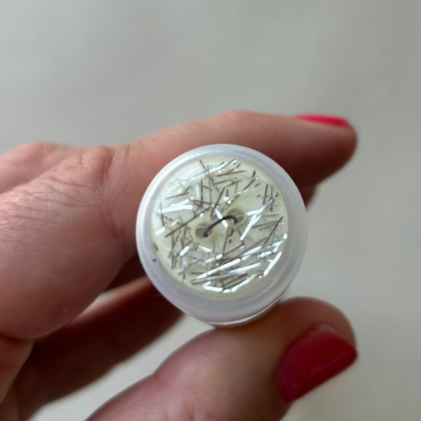 Buttons: Cream and Silver Buttons 18mm