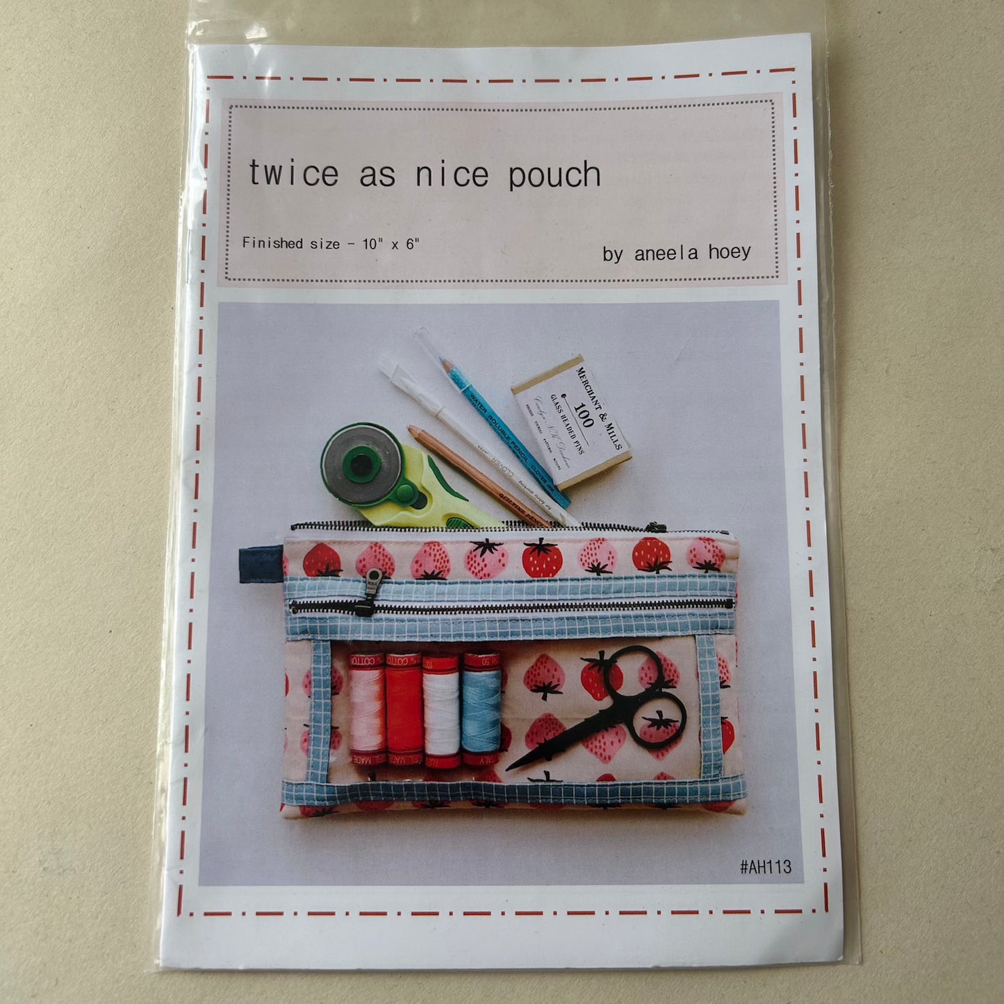 By Aneela Hoey: Twice as Nice Pouch: Paper Pattern