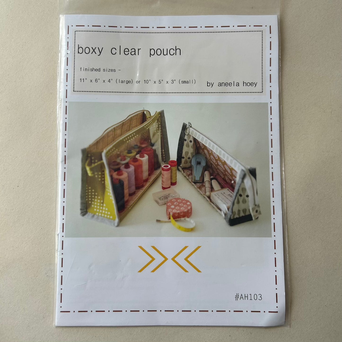 By Aneela Hoey: Boxy Clear Pouch: Paper Pattern