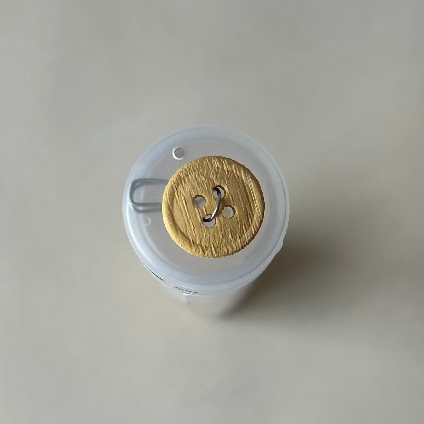 Buttons: Yellow Wooden 4-Hole Button 15mm