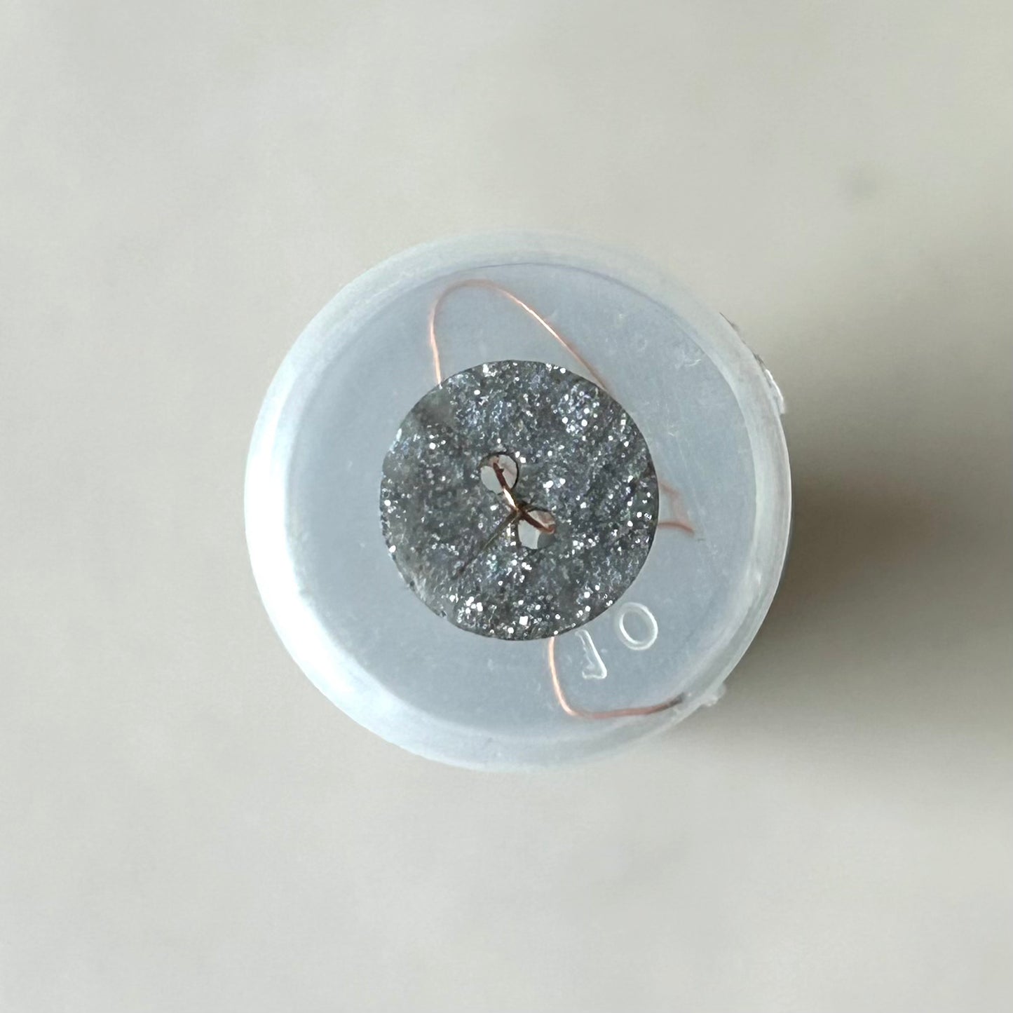 Buttons: Silver Sparkle 2-Hole Button 14mm