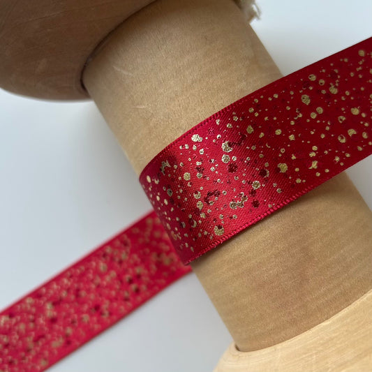 Berisford Ribbon: Sparkler Range 25mm: Red