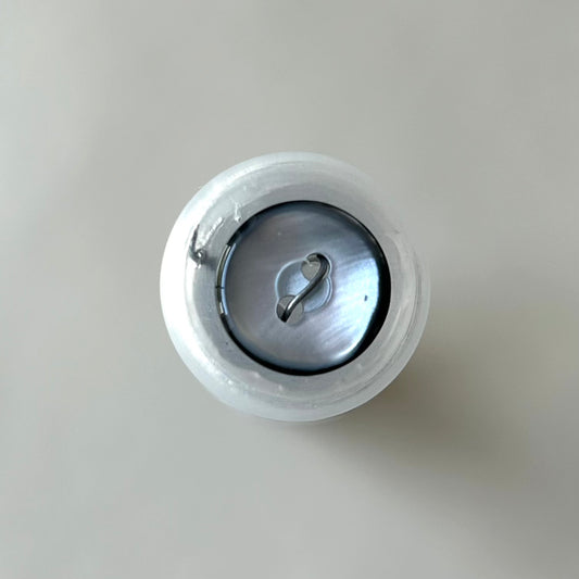 Buttons:  Grey 2-Hole Pearlescent Button 12.5mm