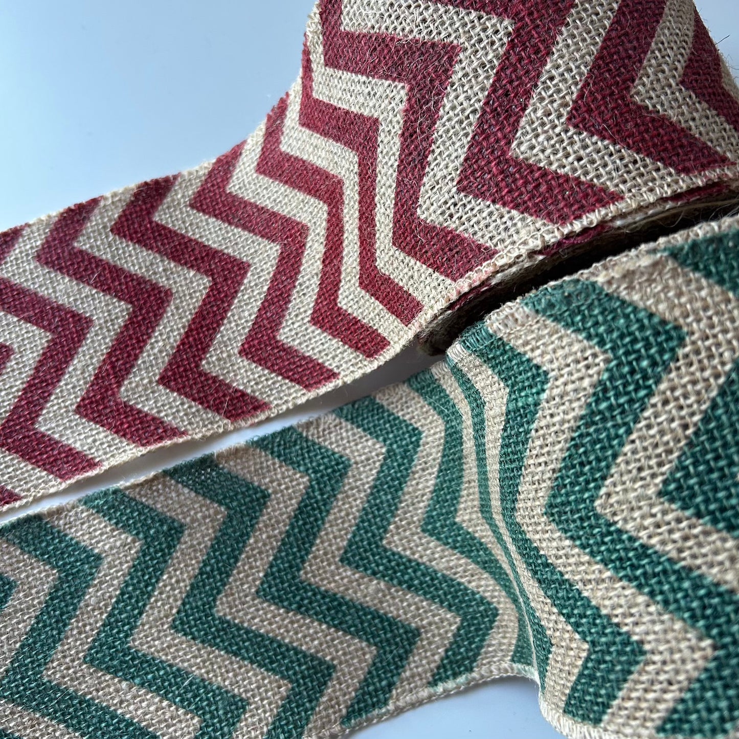 Burlap Ribbon: Chevron Design 100mm