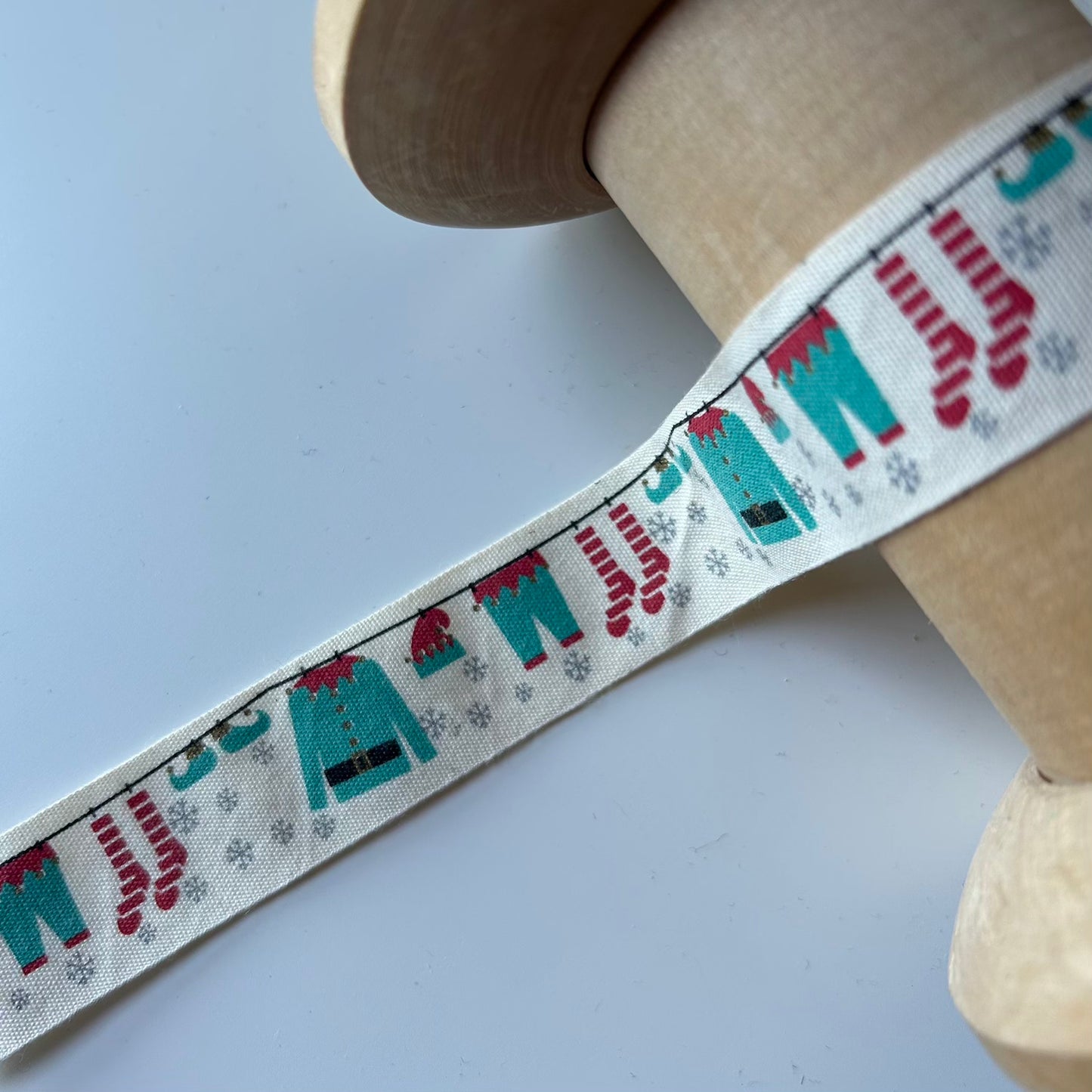 Festive Ribbon: Christmas washing Cotton Ribbon 25mm