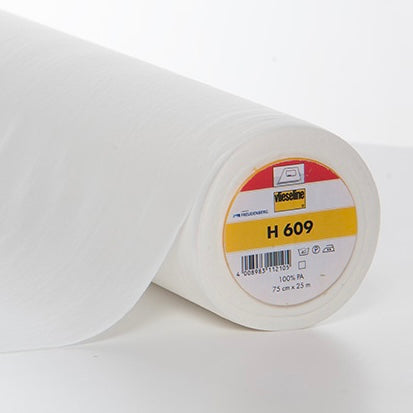Vlieseline Interlining: H609 Fusible Knit (W 75cm) White