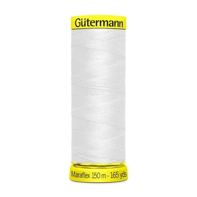 Gutermann White Maraflex Stretchy Sewing Thread 150m (800)