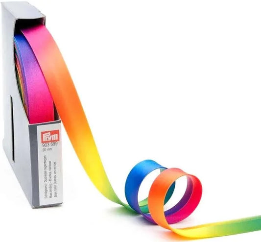 Pyrm Duchesse Rainbow Polyester Bias Binding 20mm