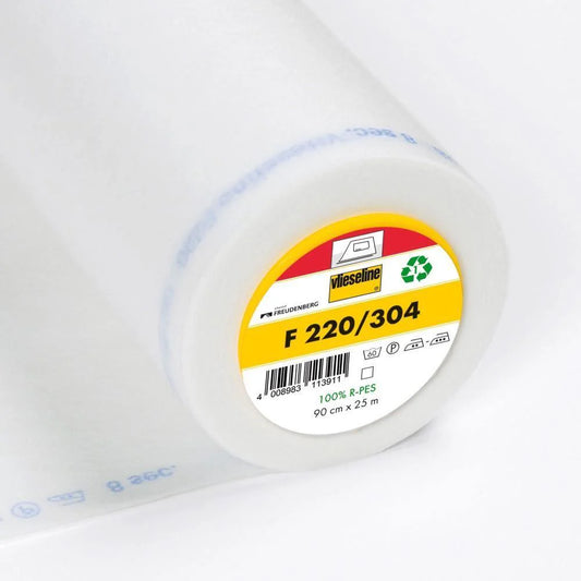 Vlieseline Interlining: H220/304 Medium, Iron-on (W 90cm) White