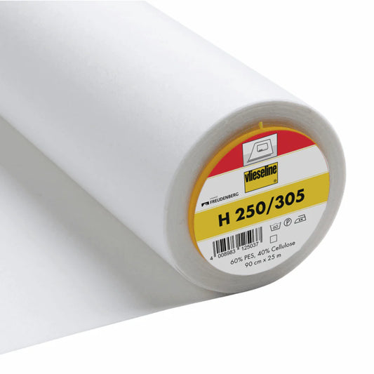 Vlieseline Interlining: H250/305 Firm, Iron-on (W 90cm) White