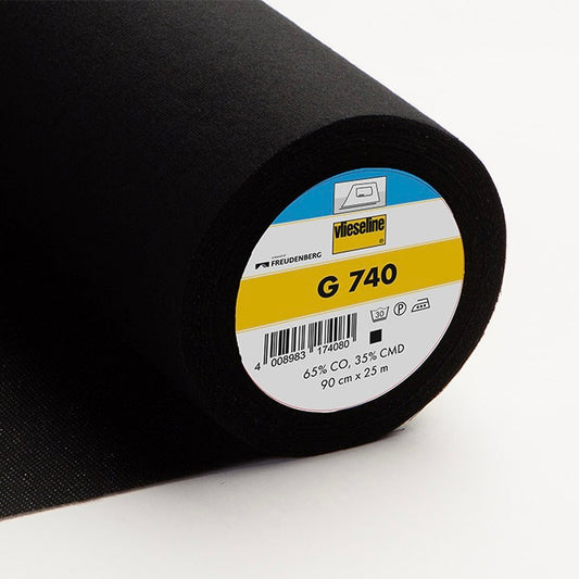Vlieseline Interlining: G470 Medium: Brushed Cotton: Woven (W 90cm) Black
