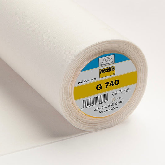 Vlieseline Interlining: G740 Medium: Brushed Cotton: Woven (W 90cm) Ecru