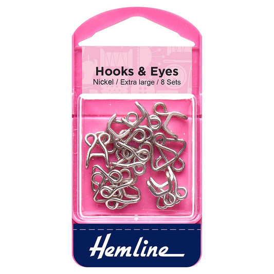 Hemline: Hooks and Eyes: Nickel: Size 13
