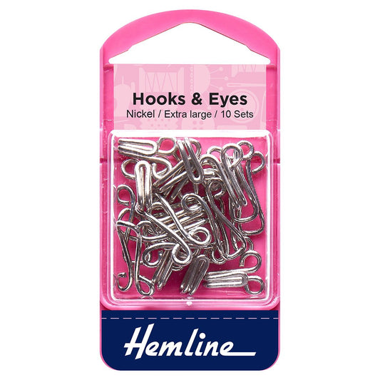 Hemline: Hooks and Eyes: Nickel: Size 9