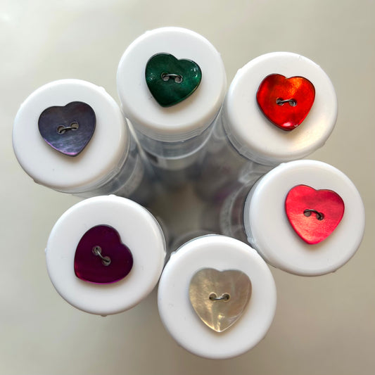 Buttons: Natural Dyed Akoya Heart Shell Button