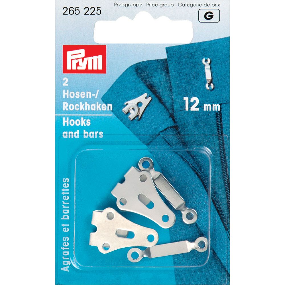 Prym: Trouser & Skirt Hooks/Bars 12mm: