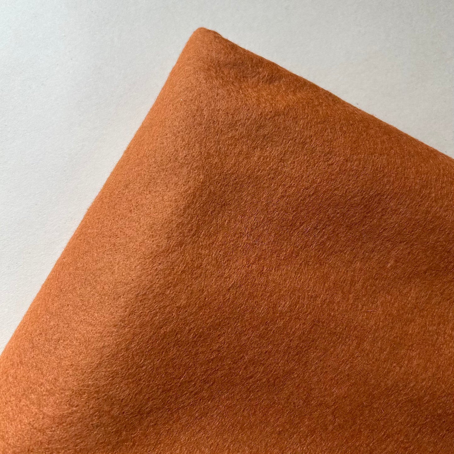Felt: Wool Mix 92cm wide Rust and Meadow Colours.