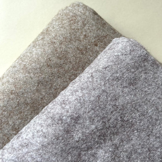 Felt: Wide Wool Mix 185cm wide: Marl Effect: Fawn & Grey