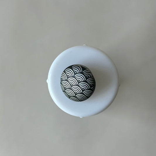 Buttons: Black Patterned Shank Button 12.5mm