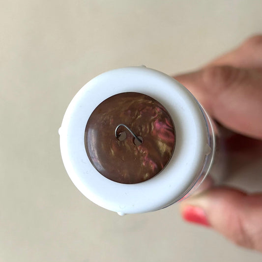 Buttons: Brown Pearlescent Shiny Finish Button 23mm