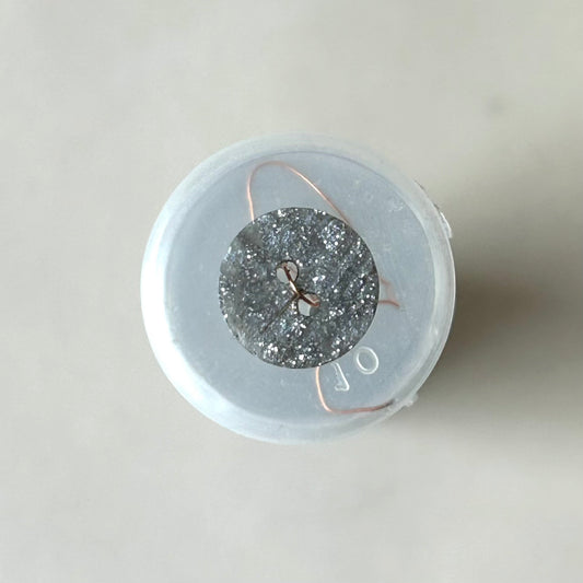 Buttons: Silver Sparkle 2-Hole Button 14mm