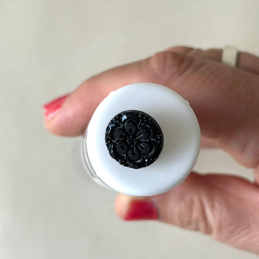Buttons: Fancy Black Shank Button 15mm
