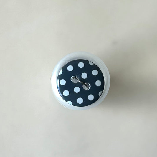 Buttons:  Blue Button with White Spots 15mm