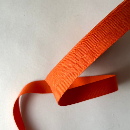 Herringbone Tape: Orange Cotton 20mm